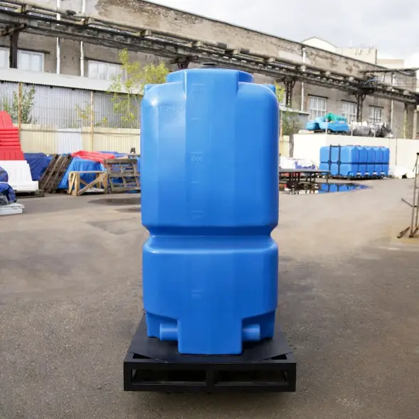 Емкость ST 2000л с патрубками 100мм под плотность до 1.5 г/см3 синяя в обрешетке