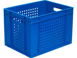 Ящик пластиковый перфорированный, 400x300x270 мм, 25 л, синий [303-2]
