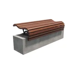 Скамейка стальная «Подиум» без спинки Настил с бетоном