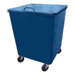 Контейнер мусорный металлический для ТБО/ТКО на колесах с крышкой, 750 л (0.75 м³), синий [WL075B]